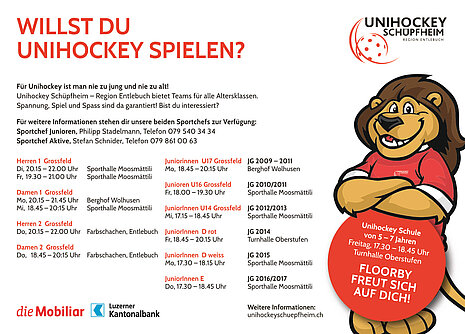 Willst du Unihockey spielen? Willst du Unihockey spielen?
